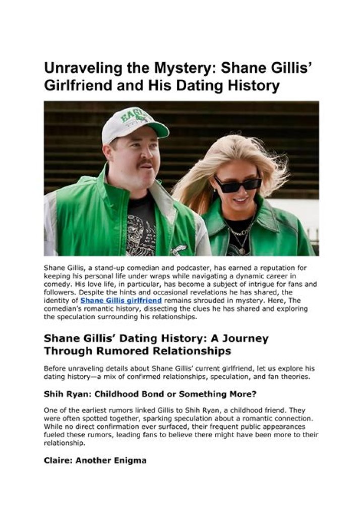 Unraveling The Life Of Shane Gillis’ Ex-Girlfriend